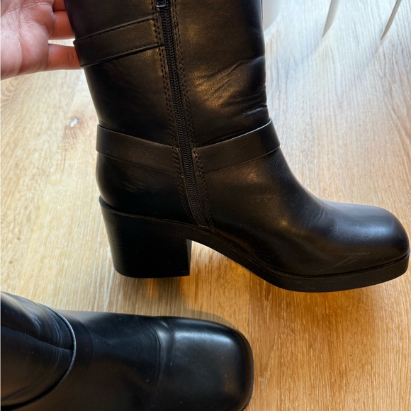 Black Leather Style Ankle Boots Women’s Size 9 - Picture 11 of 11